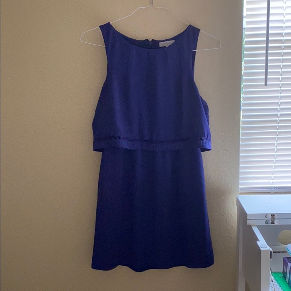 knee length purple dress